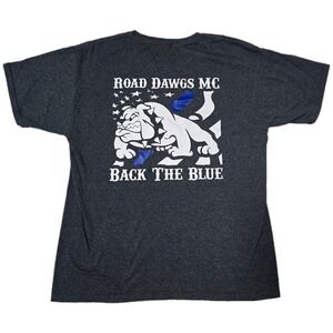 Road Dawgs MC Back‎ the Blue Motorcycle Club Graphic T-Shirt (D)